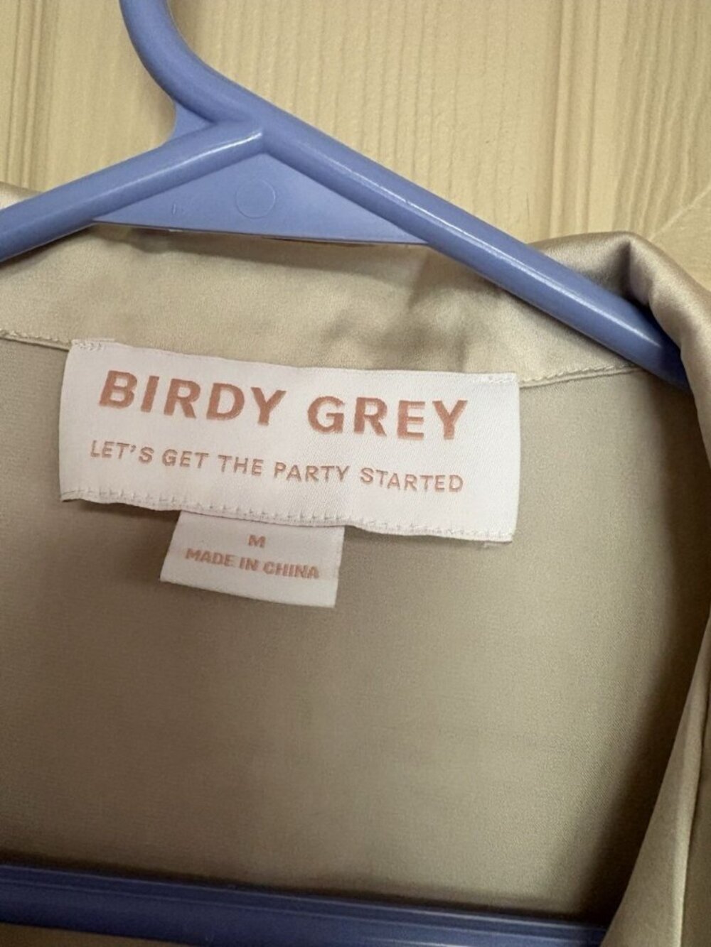 Birdie Gray Ester 2 Piece Satin Champagne Shortie Pajama Set - Picture 6 of 10